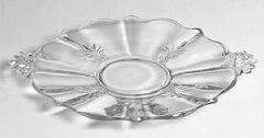 Baroque Shaped Handled Cake Plate in the Baroque-Clear pattern by Fostoria