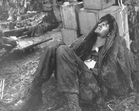 A Soldier grimaces with pain