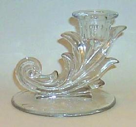 Baroque 4 Inch Candlesticks in the Baroque-Clear pattern by Fostoria