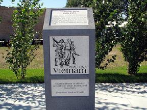 Vietnam War memorial at Fertile Veteran's Memorial Plaza in Minnesota.