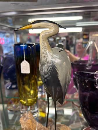 West Saint Paul Antiques - PAINTED HERON FIGURE DOUG HICKS