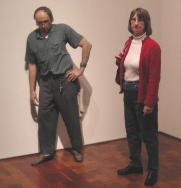 Milwaukee Art Museum - �The Janitor� � a statue and Linda (2005)