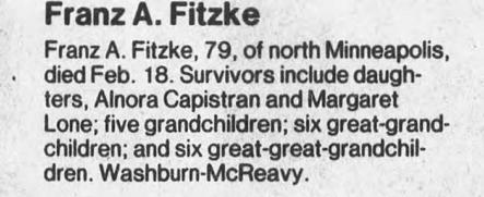 Margaret A Fitzke