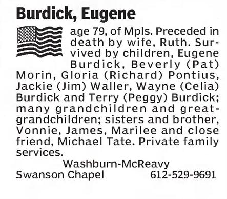 Eugene Burdick North High School Class of 66'
