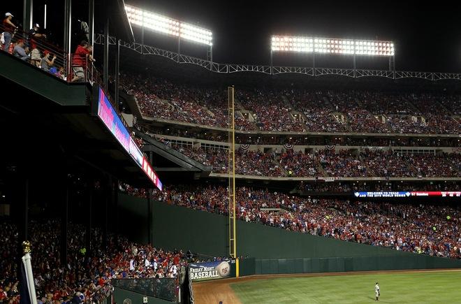 ARLINGTON, TX - OCTOBER 30: A general view of rightfield as the Texas Rangers play against the San Francisco Giants in Game Three of the 2010 MLB World Series at Rangers Ballpark in Arlington on October 30, 2010 in Arlington, Texas...