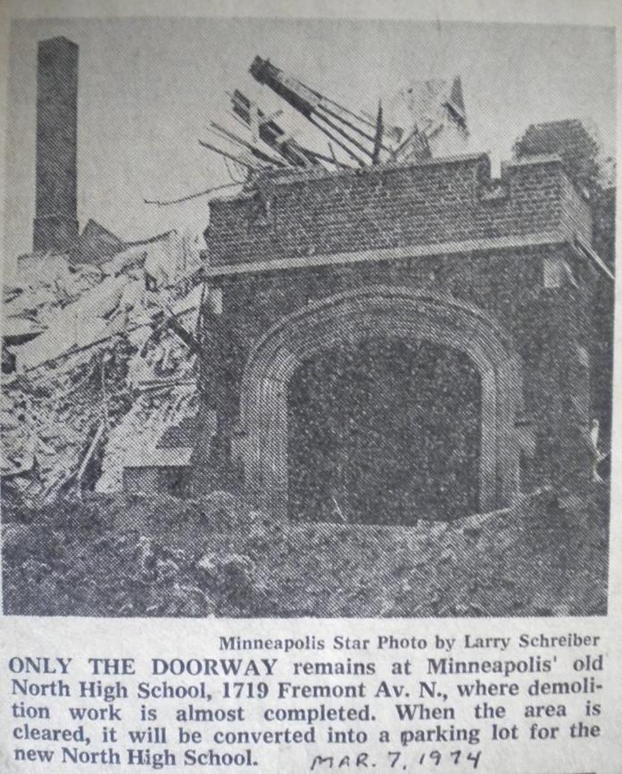 Minneapolis North High School Demolition Work 1974