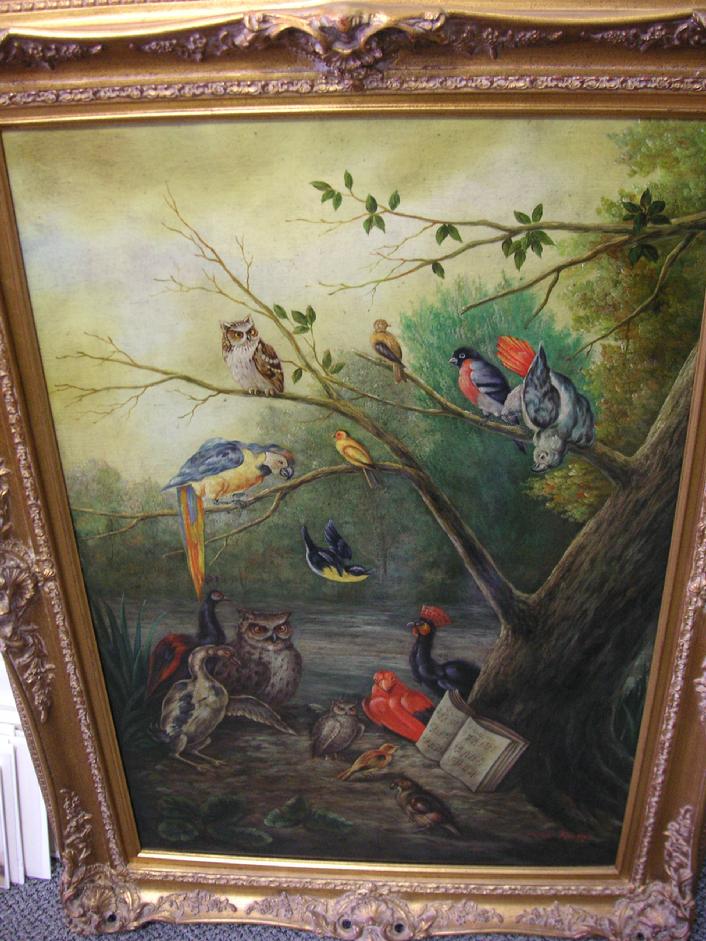 Click Here for Van KeuRen 1800's Oil on Canvas "Birds In Paradise"