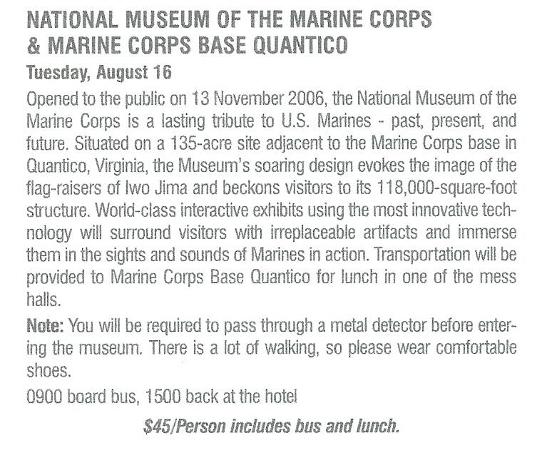 Click Here for our web page on The National Museum of The Marine Corps...
