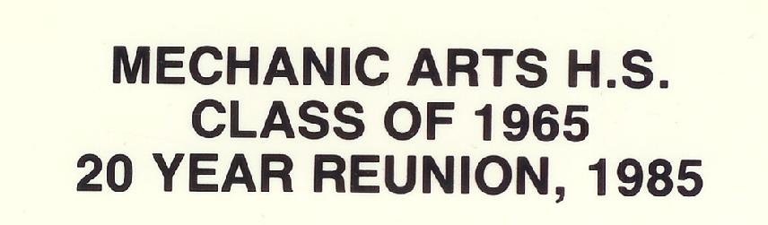 Mechanic Arts High School Class of 1965